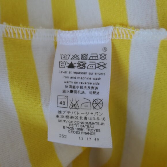 Petit bateau- Women Long-sleeved yellow striped neckline t-shirt-Size XS-NWOT - Picture 4 of 4